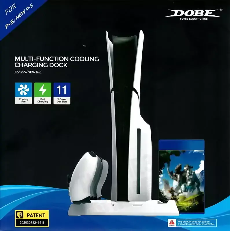 PS5 All Models Charging Dock with Cooling Fan & CD's Holder