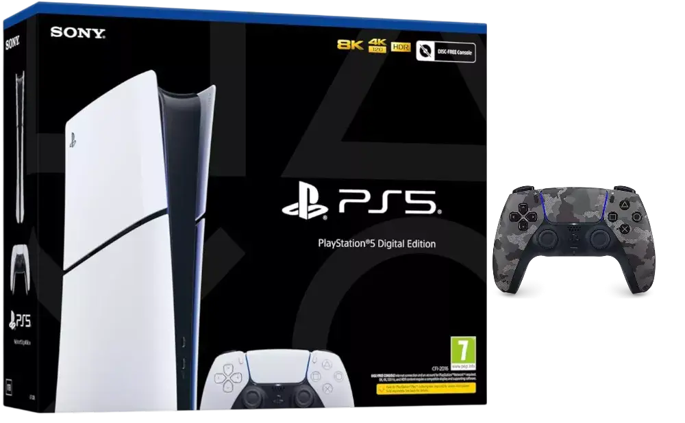 PS5 Slim Digital Edition ( Open Sealed ) + Extra Camo Controller