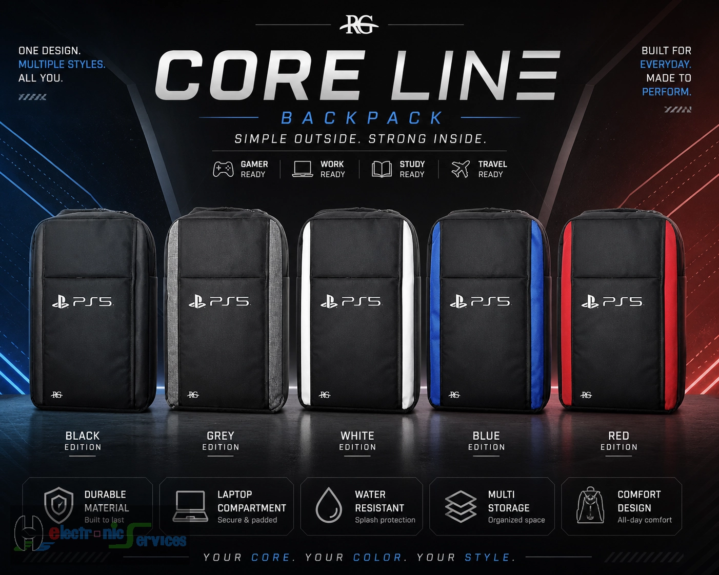 PS5 Core Line Backpack Bag