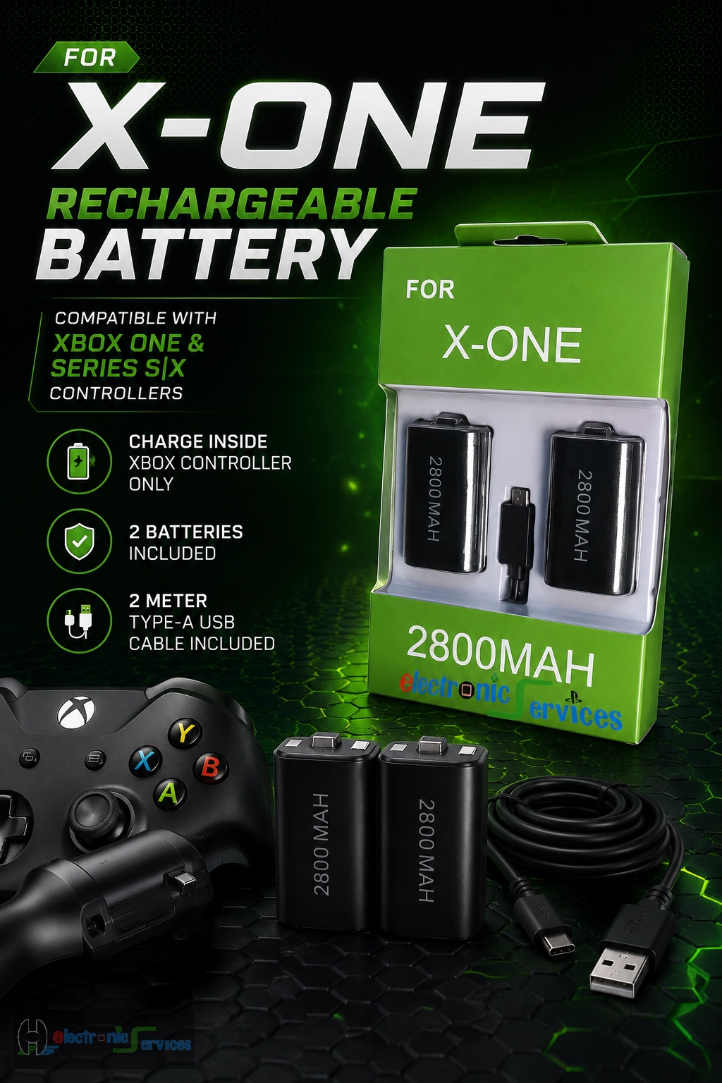 Rechargeable Battery for Xbox One / Series S|X Controller