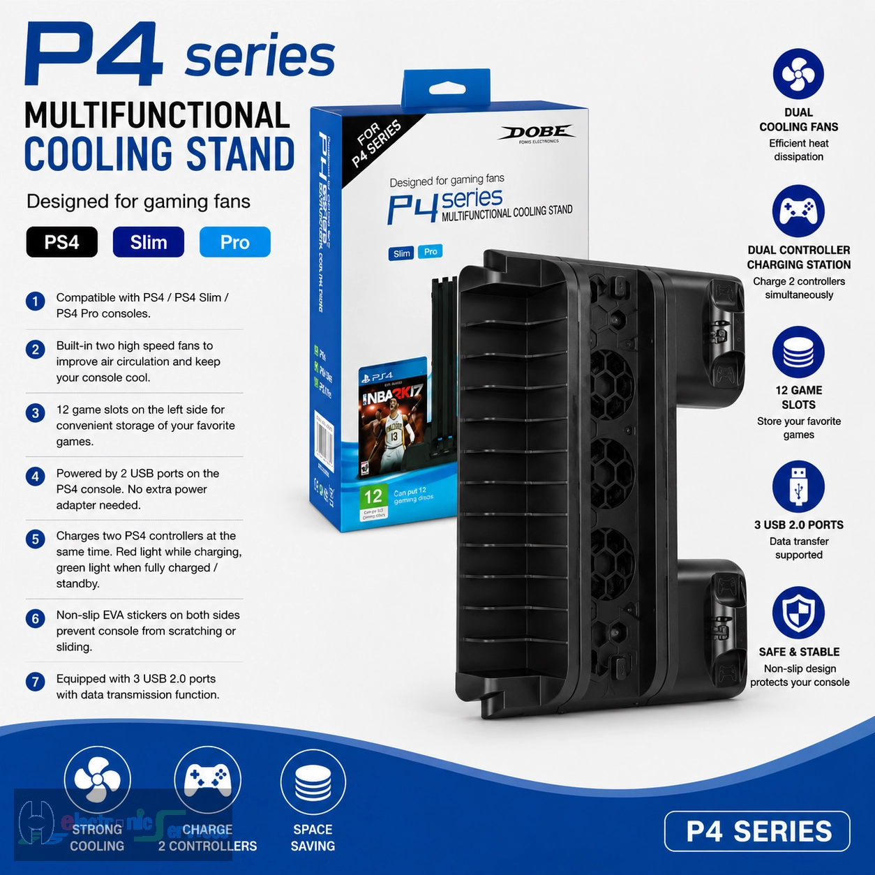 PS4 Multifunctional Cooling Stand